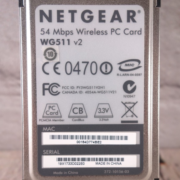 Netgear WG511 v2 54 Mbps Wireless PC Card - Picture 3 of 4